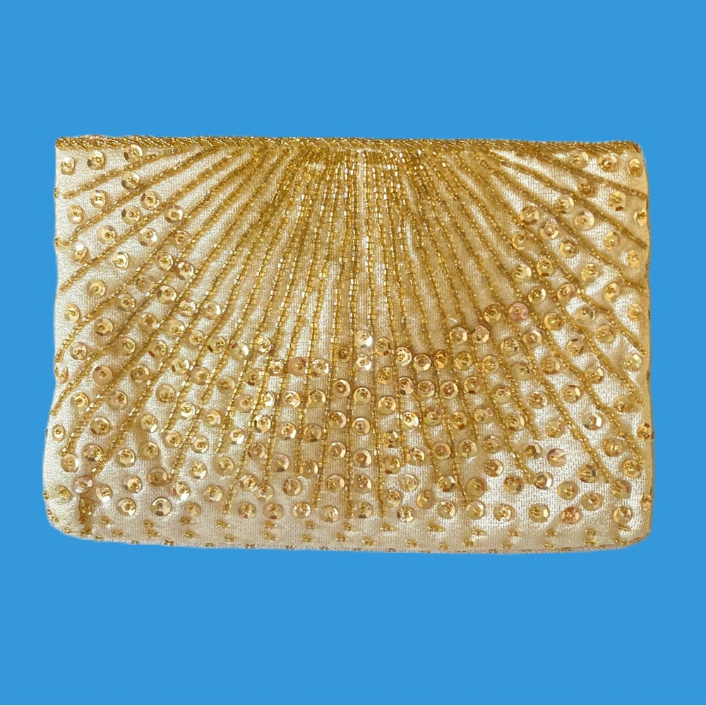 Vintage Art Deco Beaded Gold Purse